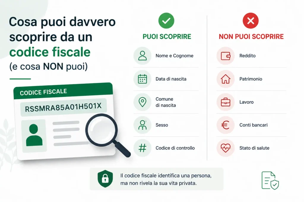 cosa si scopre da un codice fiscale